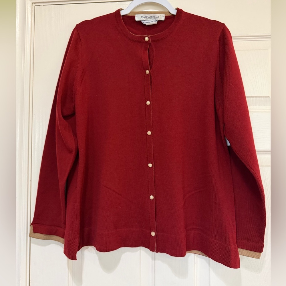 Marina Rinaldi Merino Wool Cardigan PTP 22”